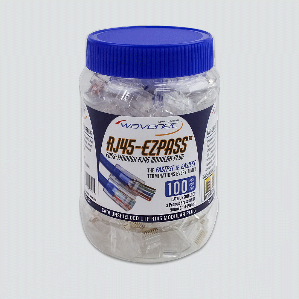 Wavenet CAT6RJ45-EZPASS Cat 6 UTP EZ Pass RJ45 100-Jar