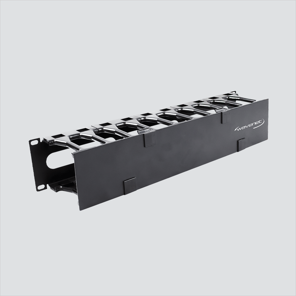Wavenet MDH-SSW-2U 2U Metal, Single-Sided, Horizontal Cable Manager with Dual-Hinged Cover