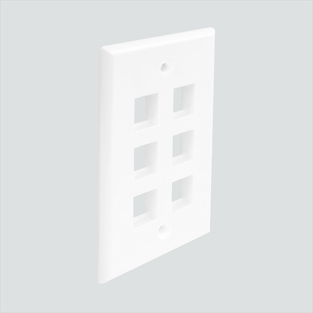 Wavenet 6-Port Single-Gang Mid-Sized Faceplate Single