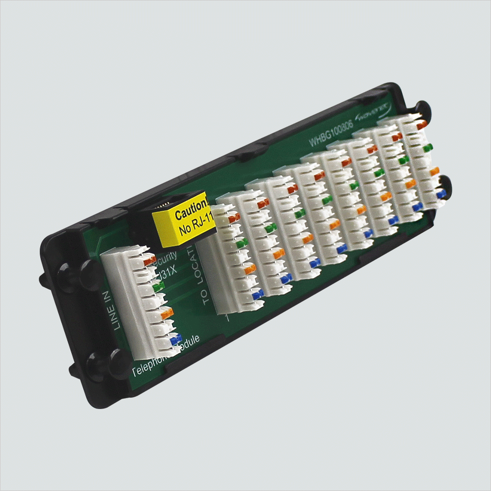 Wavenet WHBG100806 4X8, 8-Port 110-IDC Telephone Module W/RJ-31X, Plastic Plate