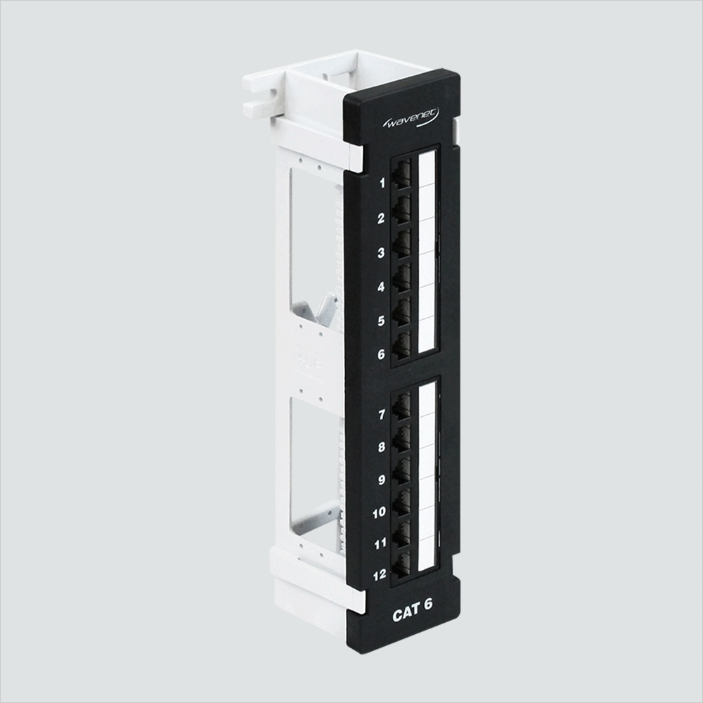 Wavenet 6EPP12V 12-Port Cat 6 Patch Panel 89D Bracket Wall-Mount