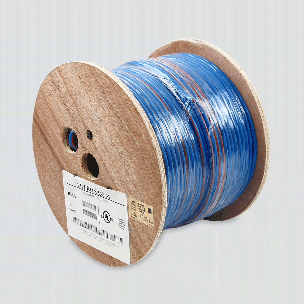 Wavenet LUTRON-QS/M/500 Lutron-Equivalent CMG QS/M Blue With Orange Stripe Reel 500'