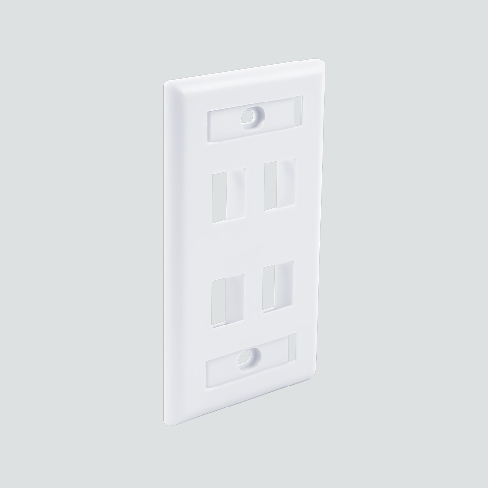 Wavenet 4-Port Single-Gang Faceplate With ID-Window Contractor Pack (25)