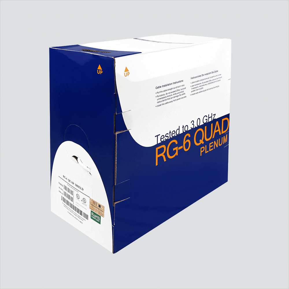 Wavenet RG6QPWH4-BC RG6 Quad Shield Plenum BC White Reelex II Pullbox
