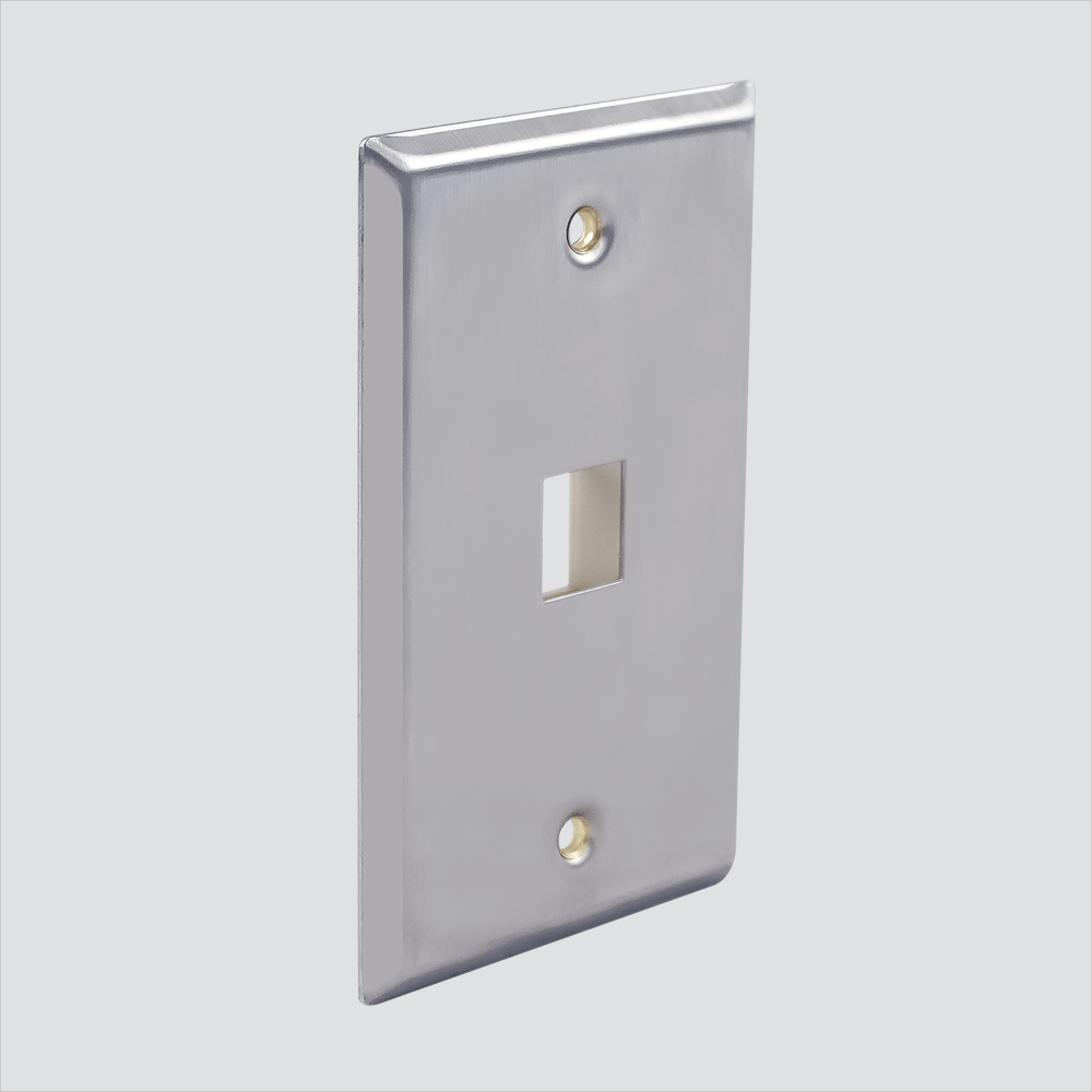 Wavenet SSFP-01P 1-Port Single-Gang No-ID Faceplate Stainless Steel Single