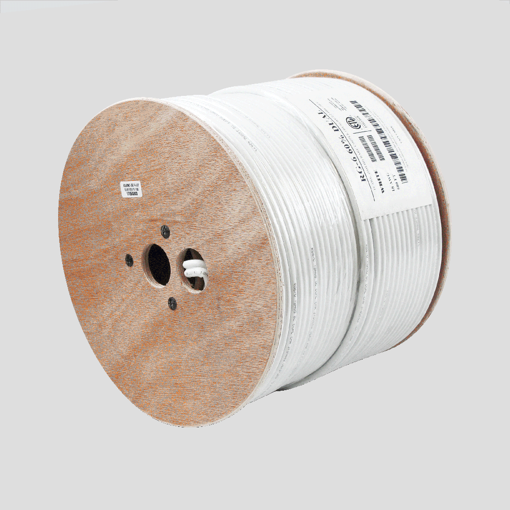 Wavenet RG6URWH2-DBC-500 RG6 60% Dual Siamese White Reel 500'