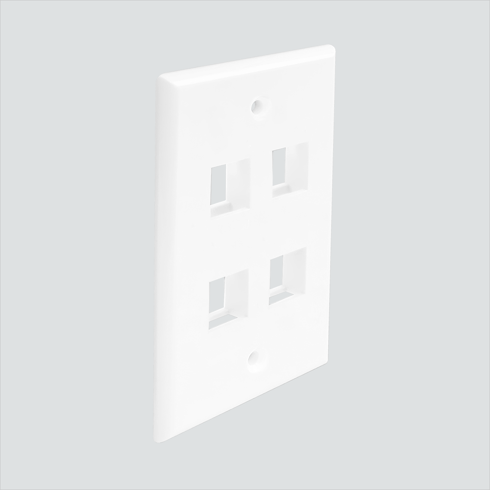 Wavenet 4-Port Single-Gang Mid-Sized Faceplate Single