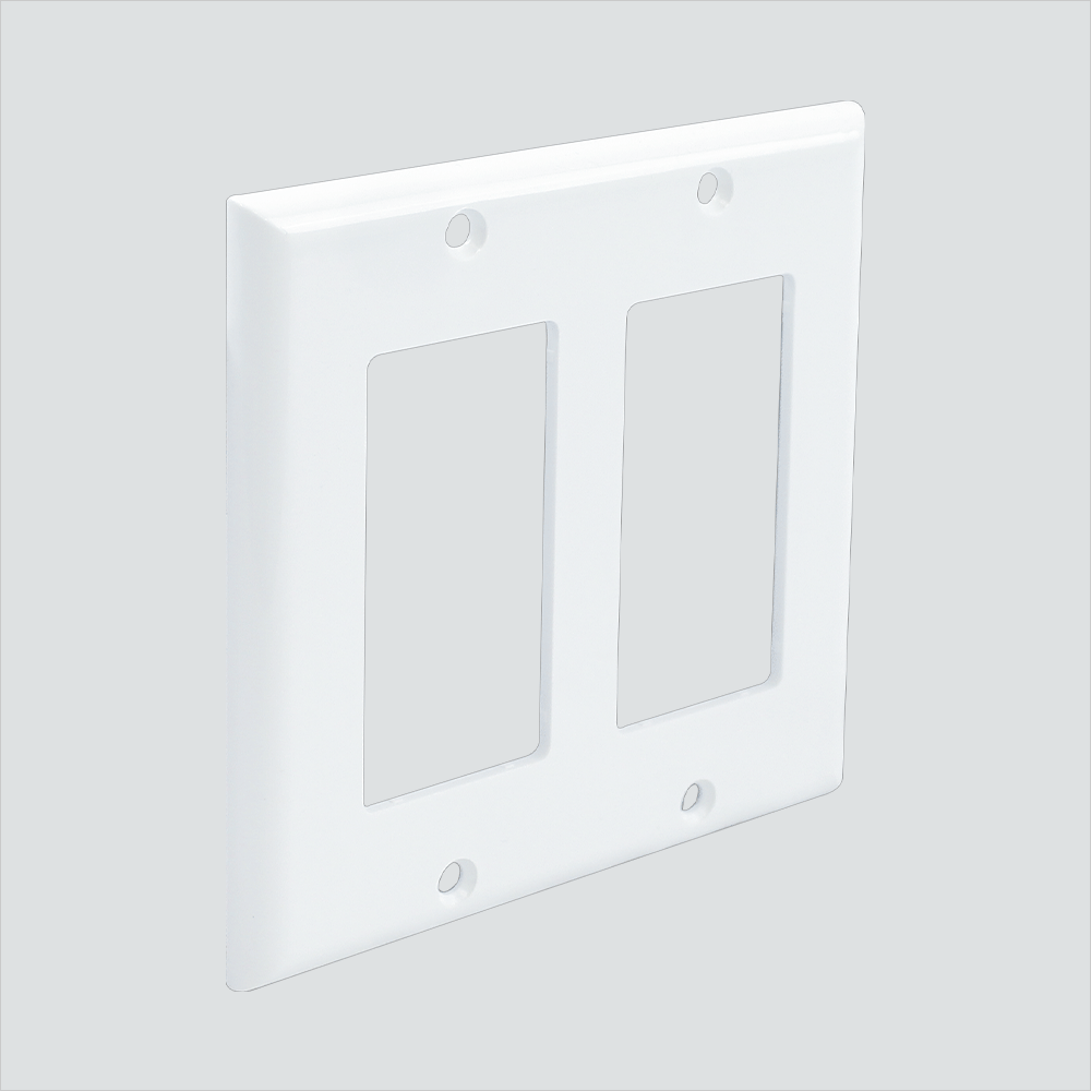 Wavenet Decora Wall Plate, Double-Gang, Single Pack