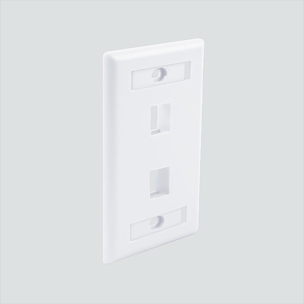 Wavenet 2-Port Single-Gang Faceplate With ID-Window Contractor Pack (25)
