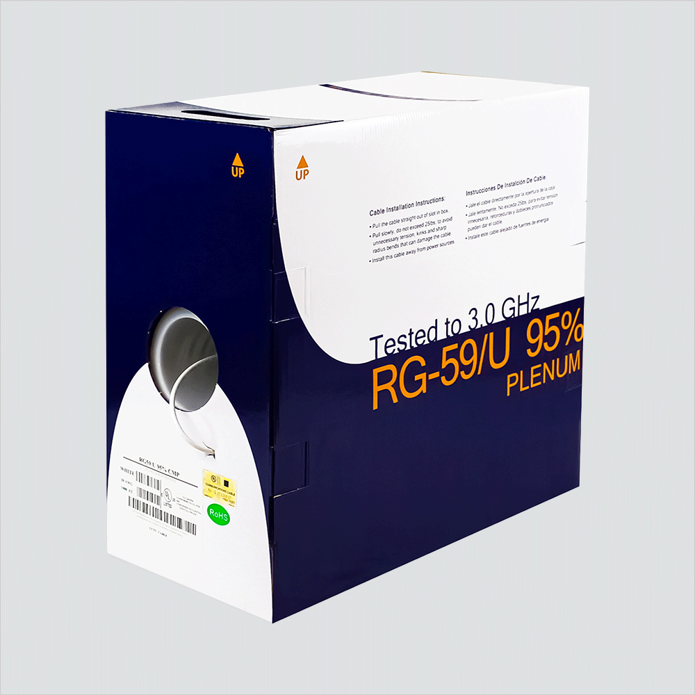 Wavenet RG59PWH4 RG59 95% Plenum White Reelex II Pullbox 1,000'