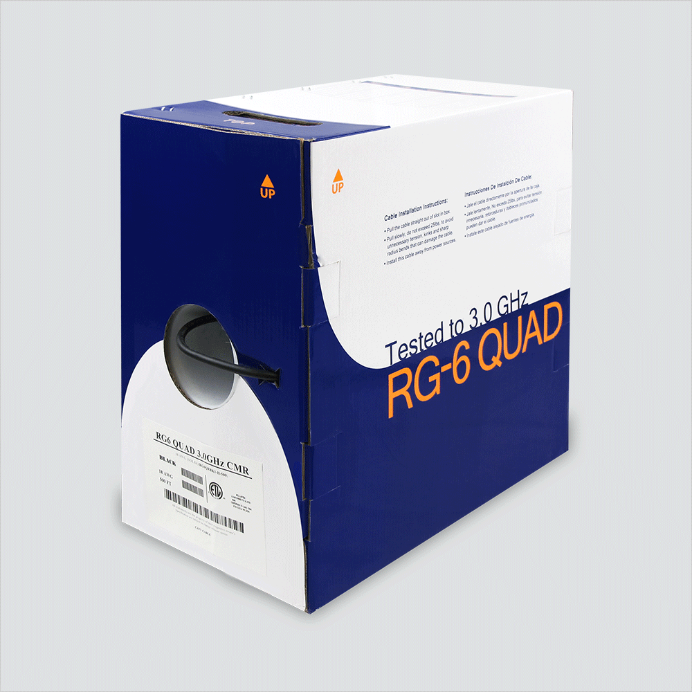 Wavenet RG6 Quad Shield (CMR) Reelex II Pullbox 1,000'