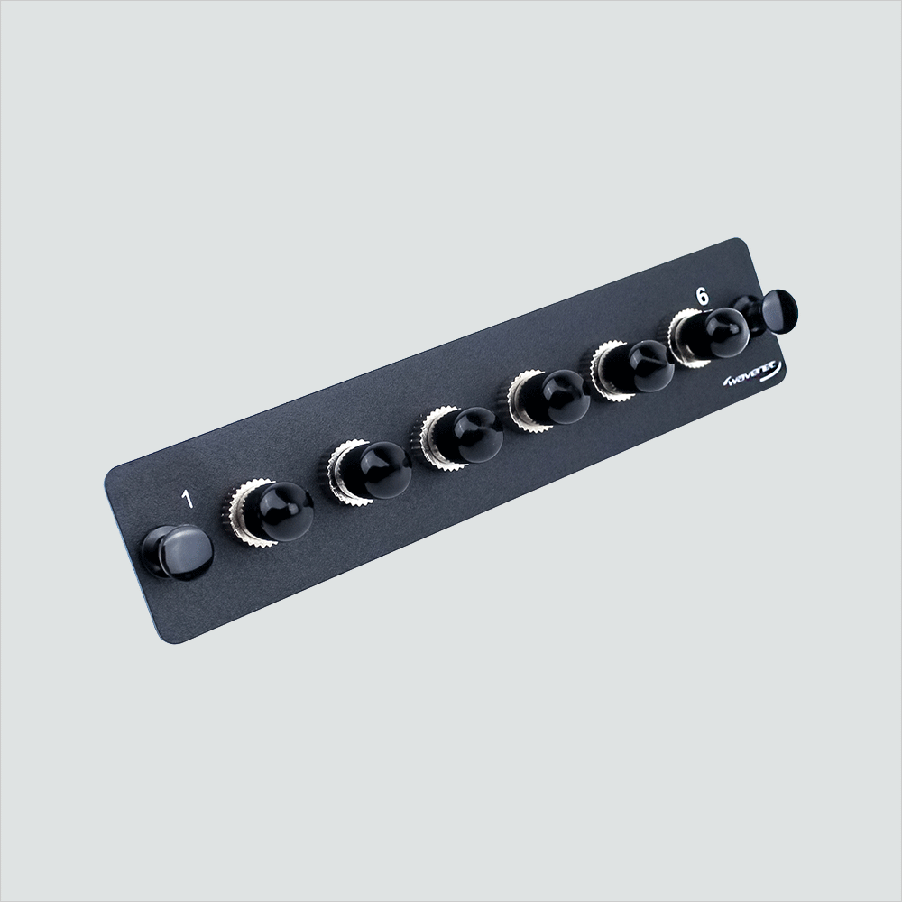 Wavenet FM6ST Fiber Adapter Panel, 6-Port, Simplex, ST, MM, OM2