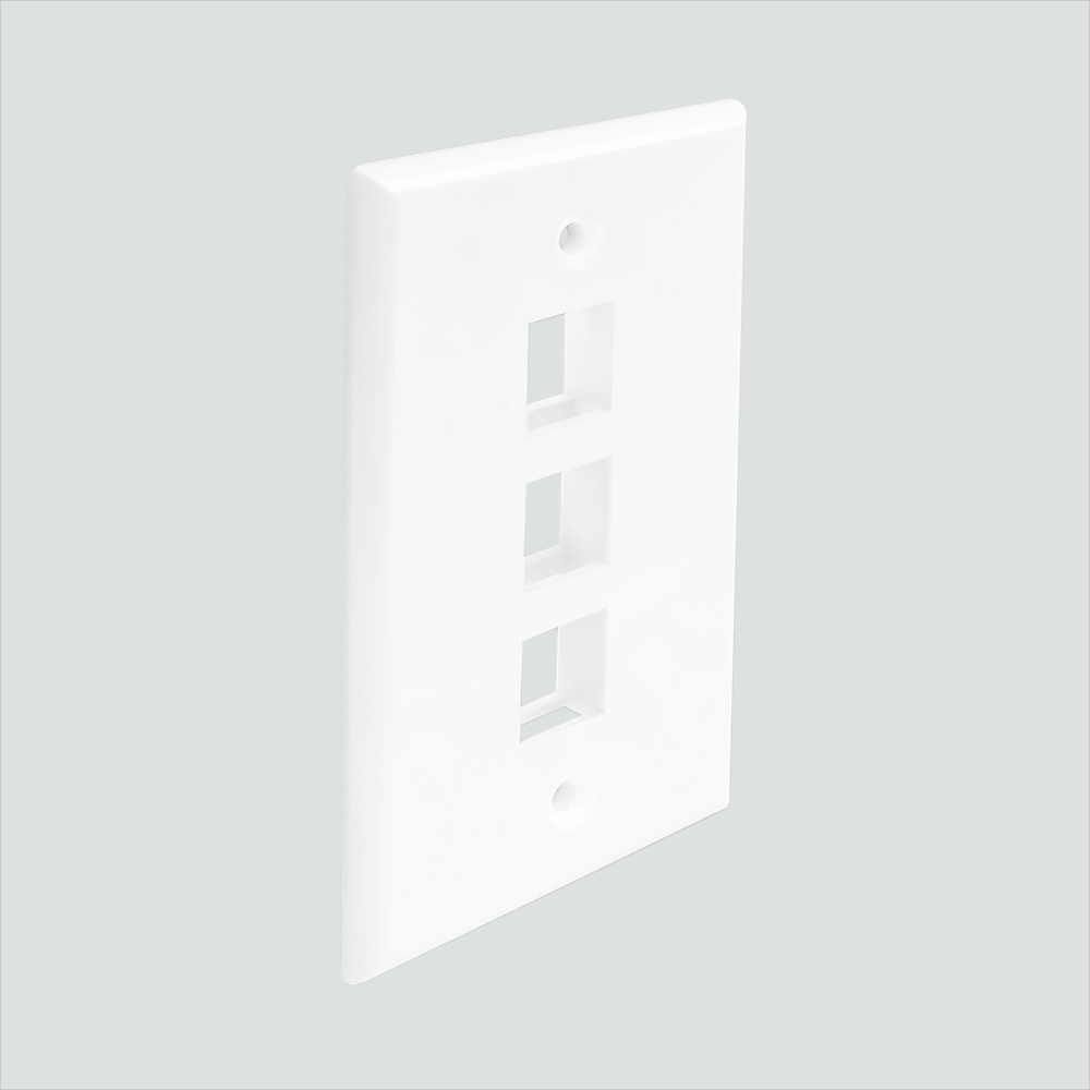 Wavenet 3-Port Single-Gang No-ID Faceplate Single