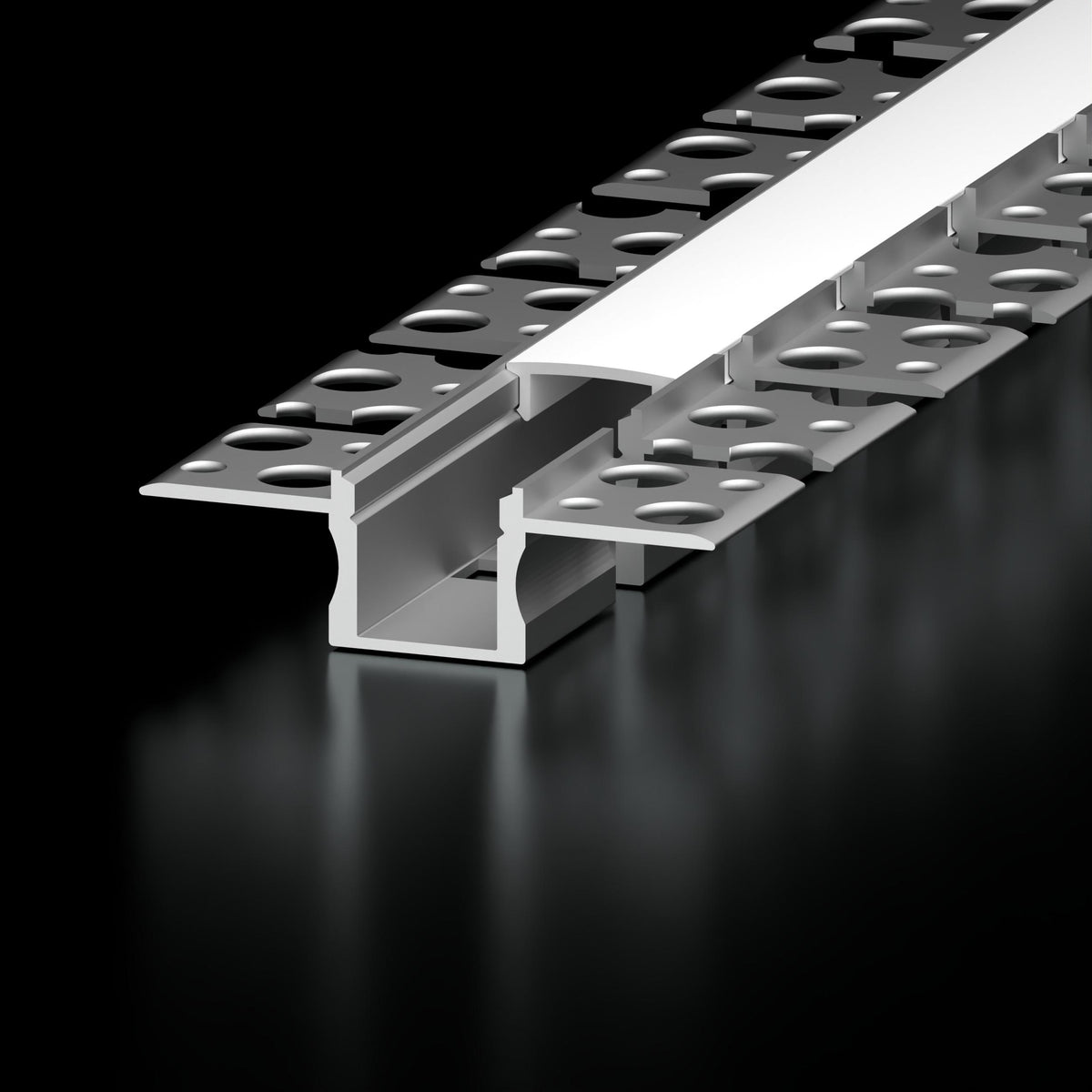 Diode Channel Bundle, FLEXIBLE MUD-IN, 96 in., Aluminum, Frosted Silicone Cover, 2 open end caps, 2 closed end caps