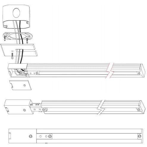 WAC Lighting HLE-WT H Track 120 White Track Component Ceiling Light, White