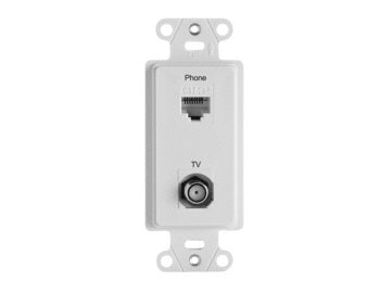 On-Q WP3211WH PRE-CON 2PORT STP PH RJ45 TV F(M6) WH