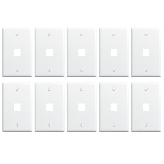 On-Q WP3401WH10 10 PK 1 GANG WALL PLATE, 1-PORT, WH