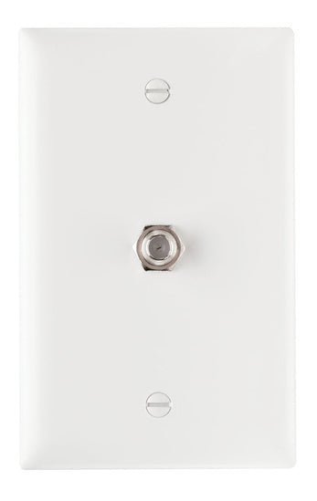 On-Q TPCATVWCC12 F TYPE COAX CONECTOR W/TP PLT WH