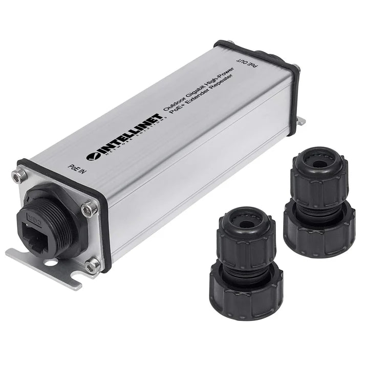 Intellinet 561211 Outdoor Gigabit High-Power PoE+ Extender Repeater