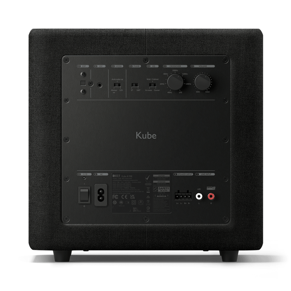 Kef KUBE8MIE  8in Woofer & 300W RMS Subwoofer Black, Each