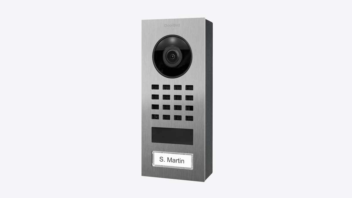 DoorBird 423866744 D1101V Surface-mount IP Video Intercom Stainless Steel V2A, Brushed