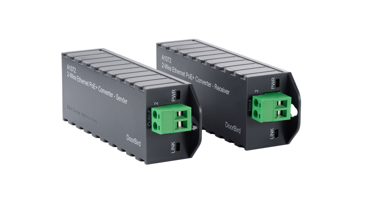 DoorBird 429602186 2-wire Ethernet PoE+ Converter A1072