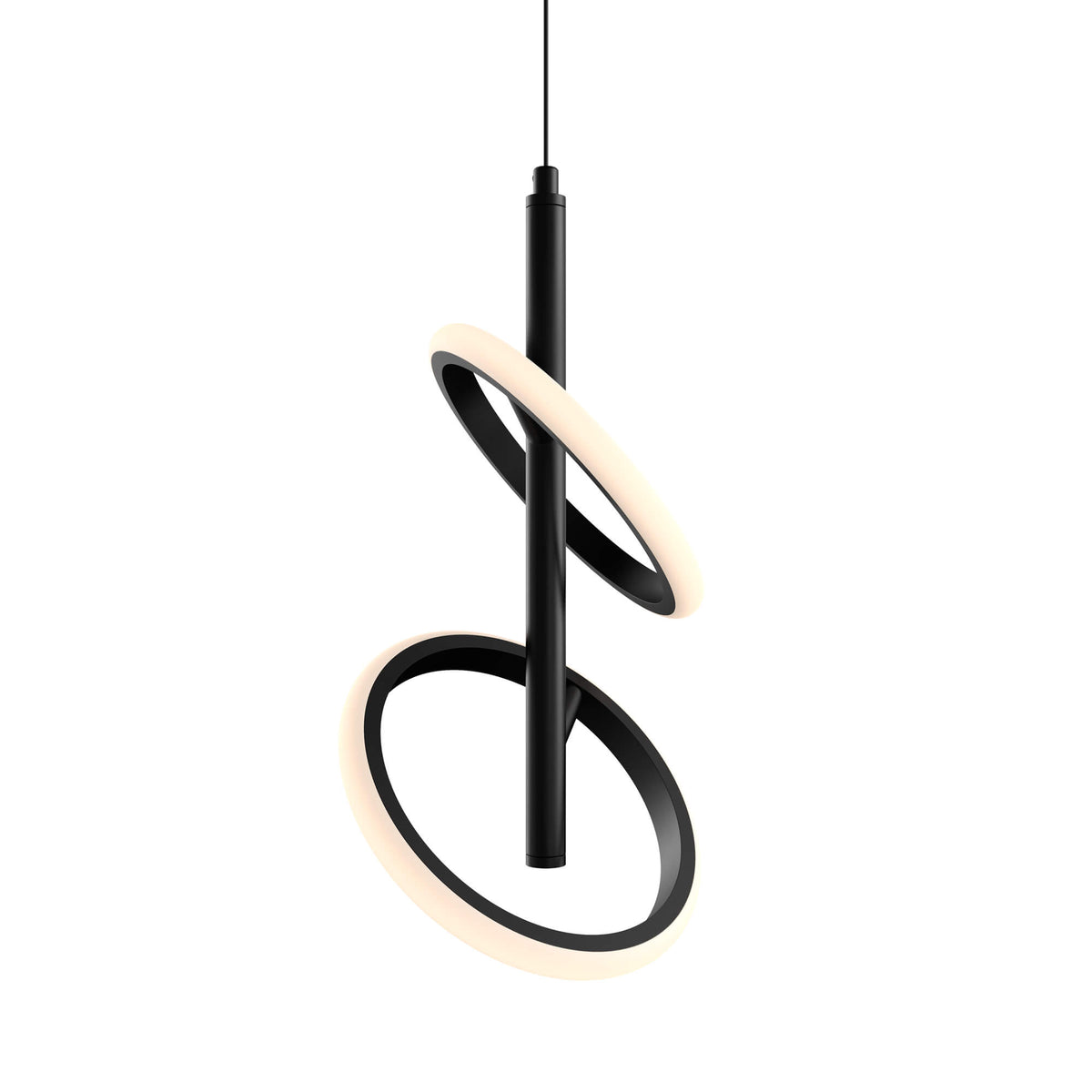 DALS 14" Ring family, pendant 2 rings, 5CCT RRPD2-CC-BK