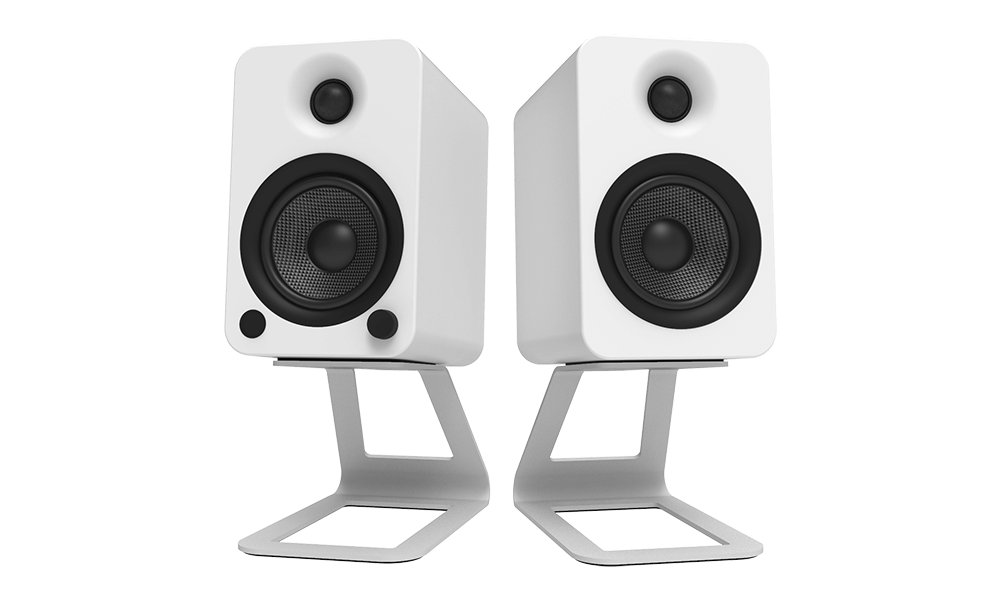 Kanto SE4W Elevated Desktop Speaker Stands for Midsize Speakers - White