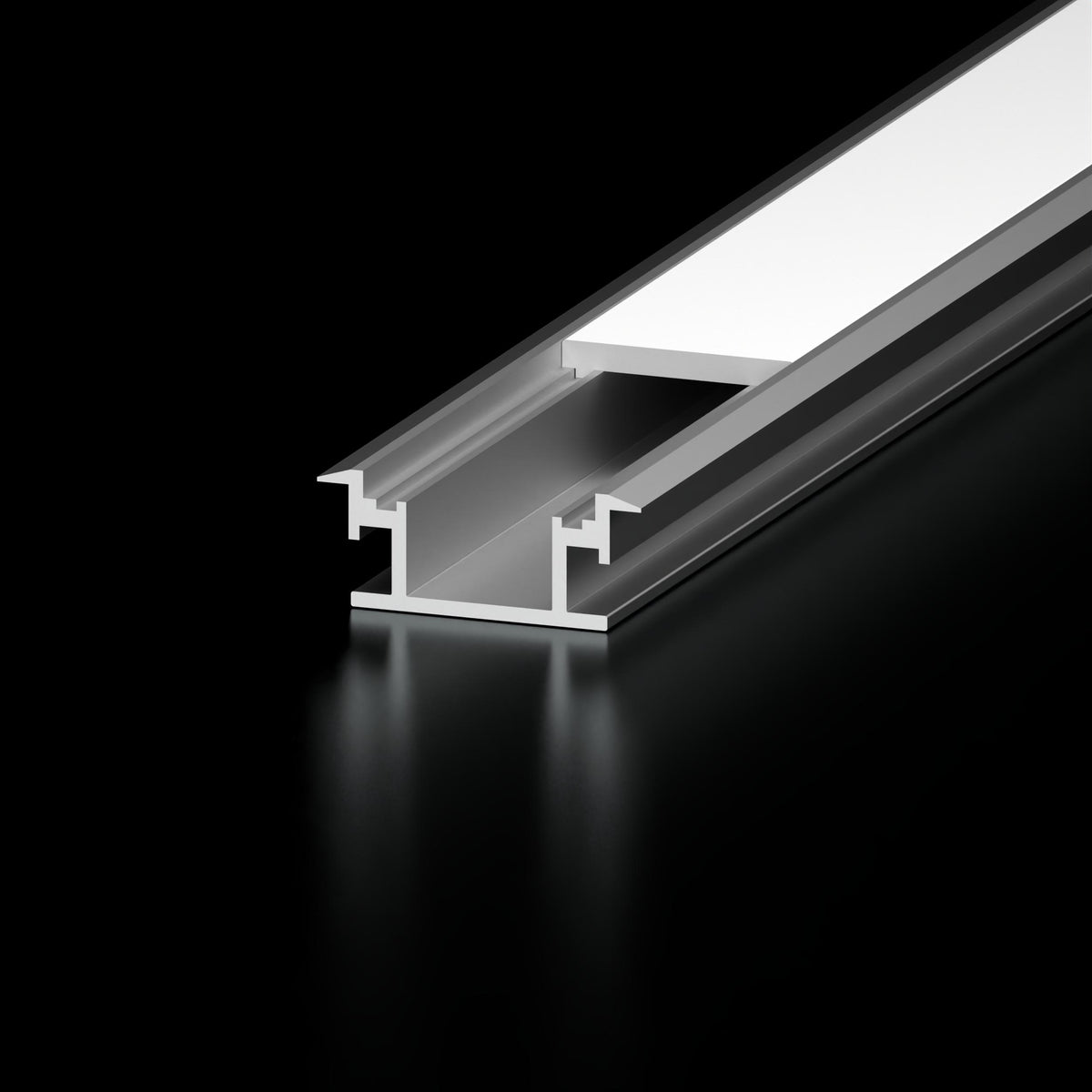 Diode Channel Bundle, SHORT WALK-OVER, 96 in., Aluminum, Frosted Cover, 2 open end caps, 2 closed end caps