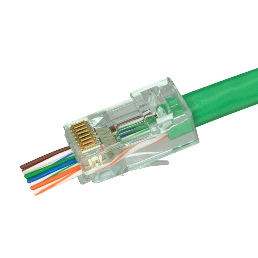 Simply45 S45-1600 Pass Through Green Tint - Cat6 UTP - 100pc Jar
