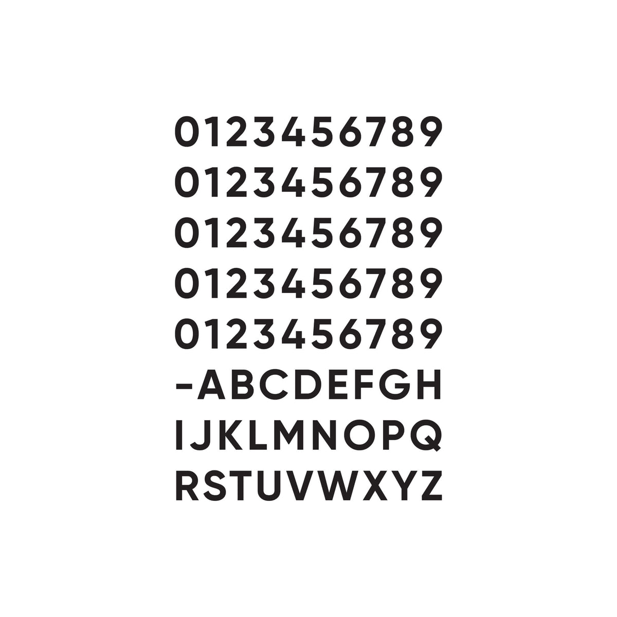 DALS SQS06 Number Pack 50# +27 Letters SQS06-NUM-BK