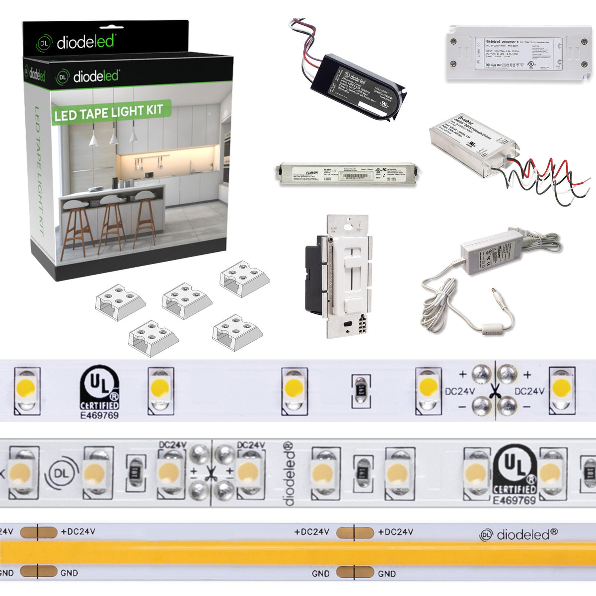 Diode LED Tape Light Kit Standard-Pitch 24VDC