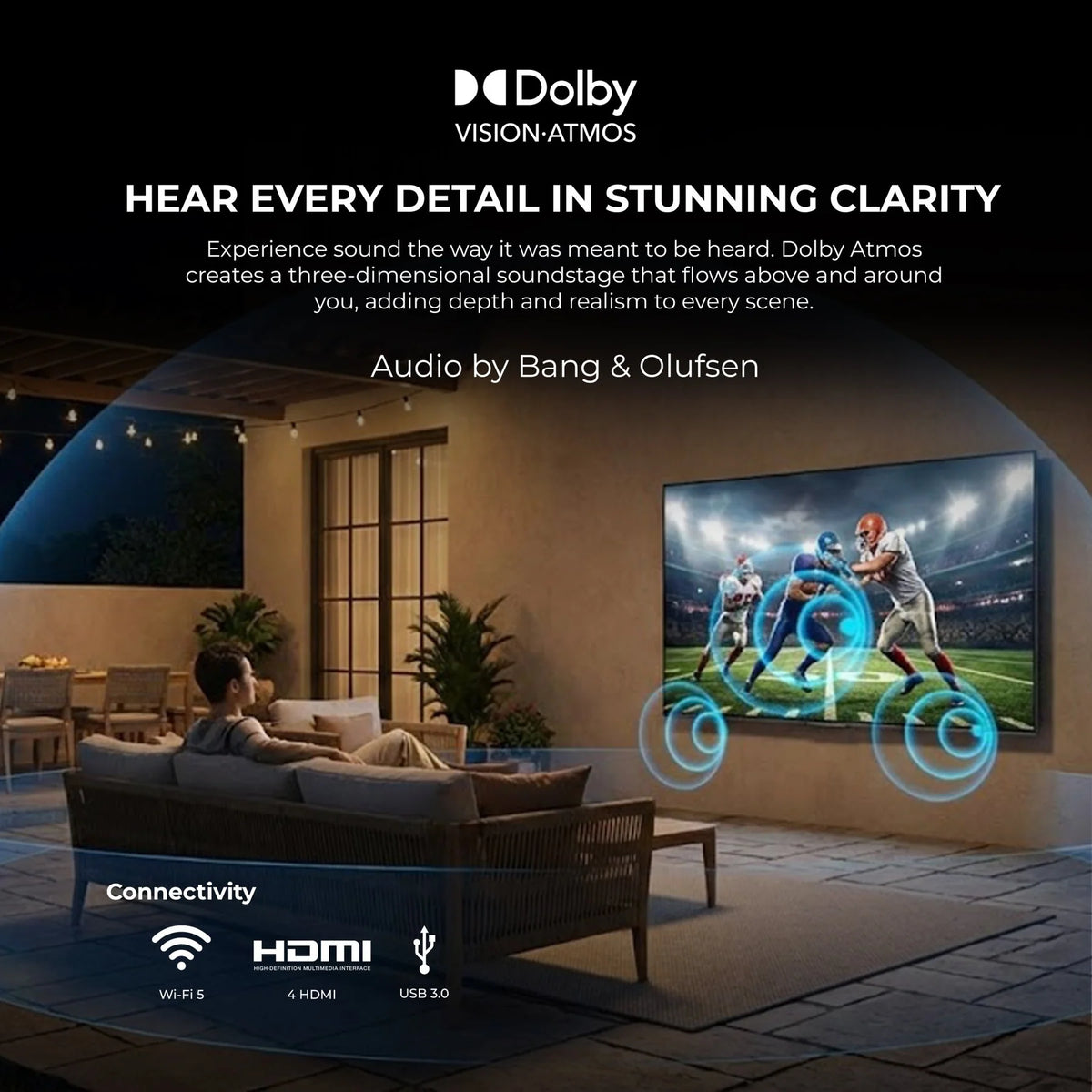 Titan Outdoor TV G100 Mini-LED Outdoor TV, Covered Patio