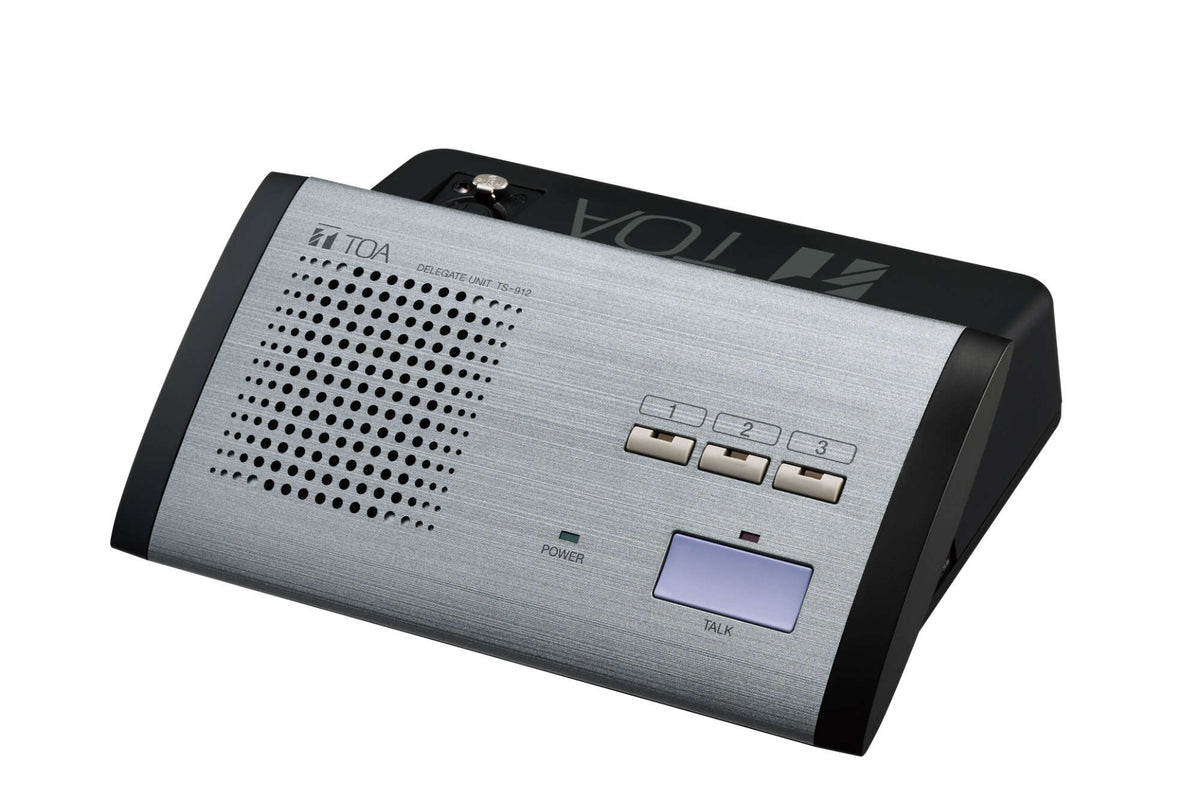 TOA TS-912 wired delegate unit for the TS-910 conference system, grey metallic ABS case
