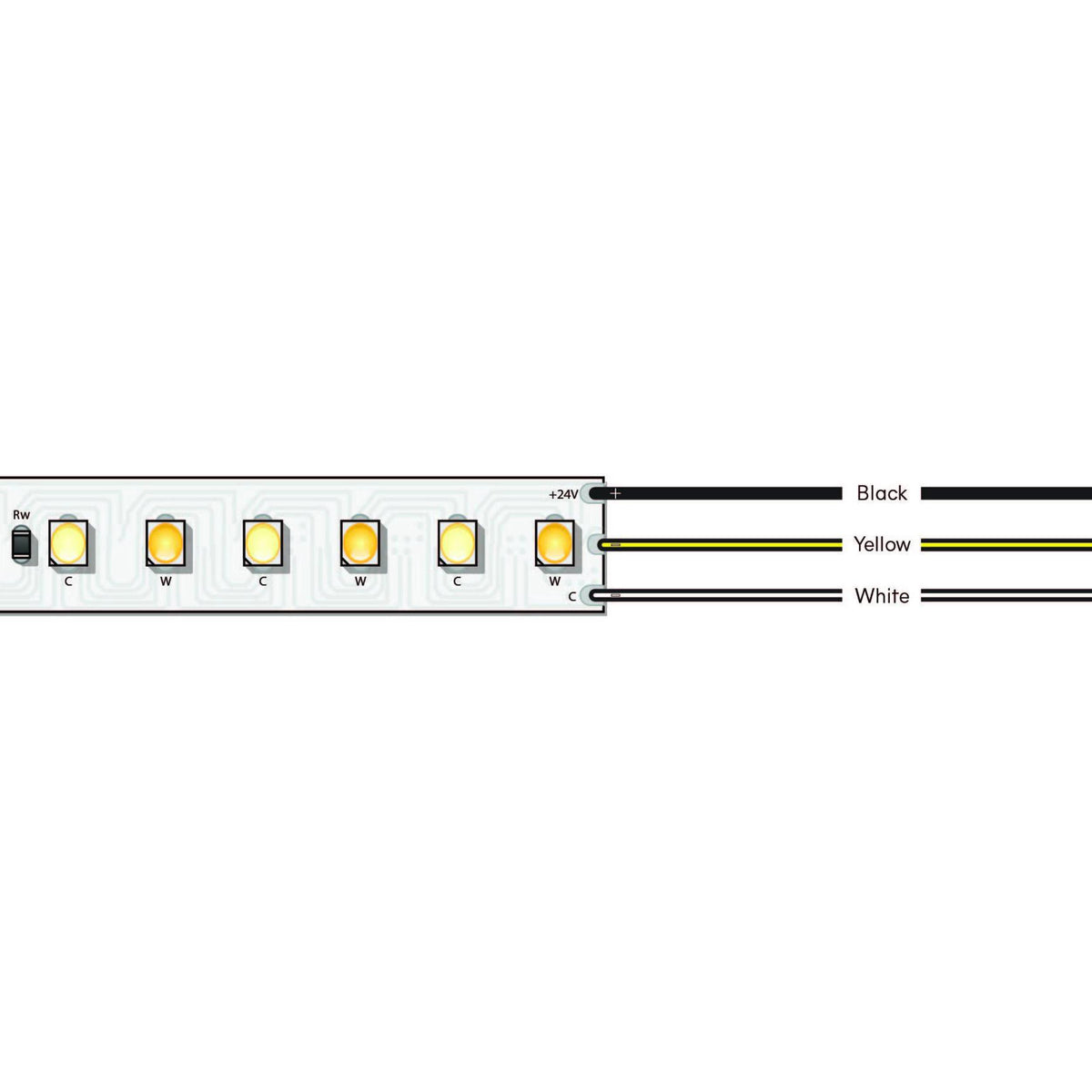 Diode VALENT Tunable White LED Tape Light, 24V, 1800K-4000K