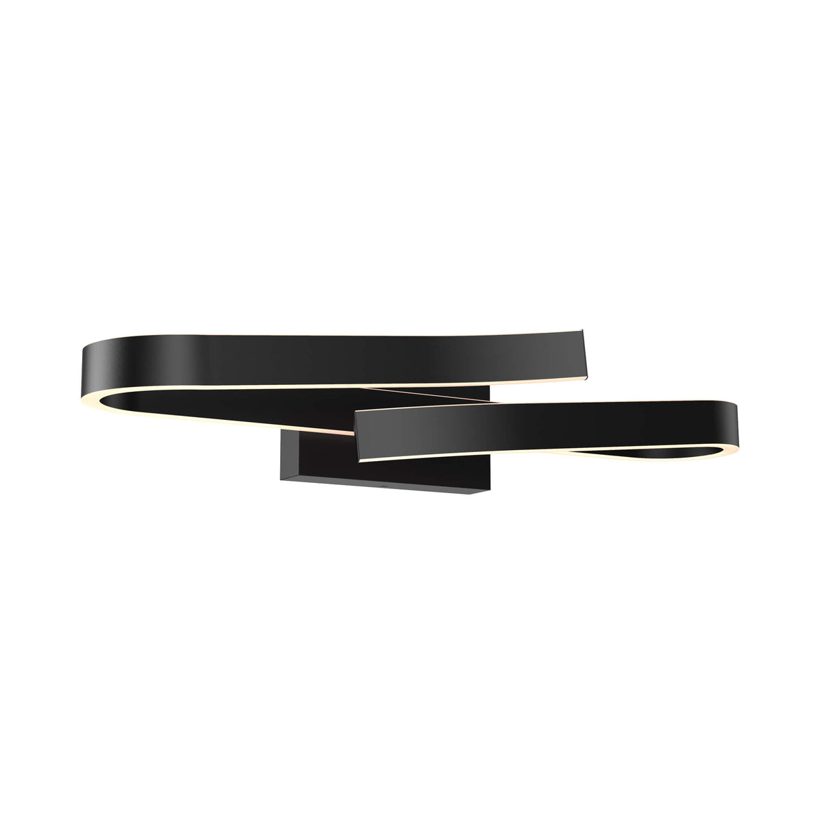 DALS Curled rectangular vanity wall sconce VRB24-CC-BK