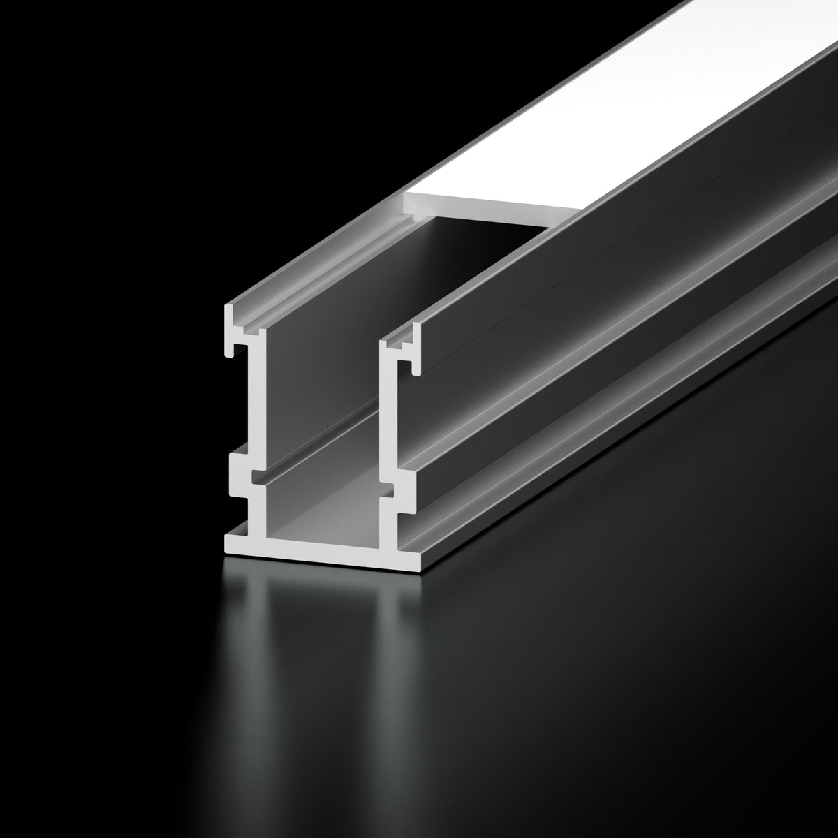 Diode Channel Bundle, WALK-OVER, 96 in., Aluminum, Frosted Cover, 2 open end caps, 2 closed end caps